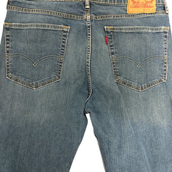 Levis 505 Straight Leg Zip Fly Mens Blue Jeans Size 36x 32 Red Tag - Picture 5 of 7